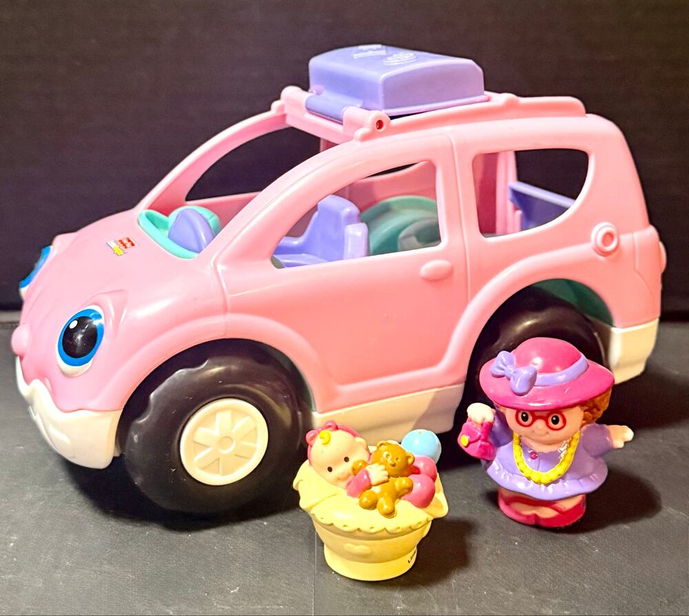 Fisher Price Little People Musical SUV car Mini Van 2009 mom & baby Set 2